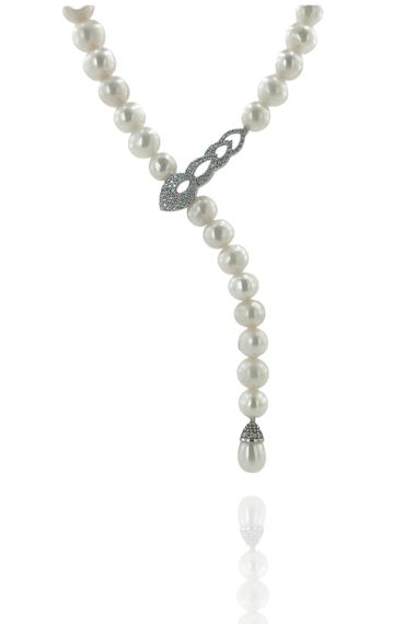 Gold Model New Special Design Pearl Choker 925 Sterling Silver Necklace - photo 2