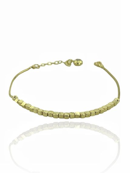 Italian Chain Cube Dorica Daily Very Stylish 14k Gold Bracelet