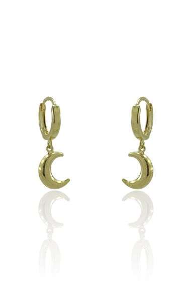 Very Stylish Crescent Earrings Without Stones 8K Gold