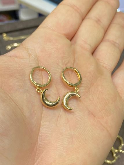 Very Stylish Crescent Earrings Without Stones 8K Gold