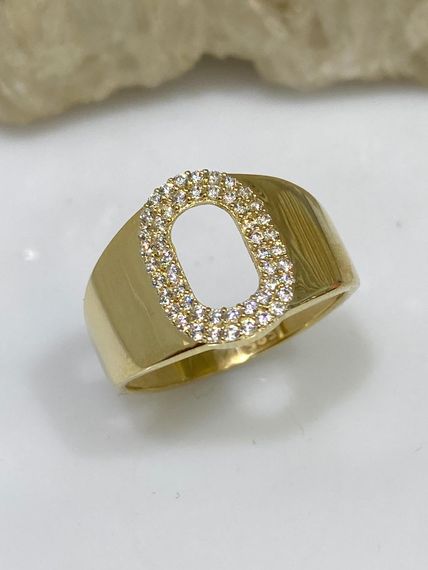 14K Gold O Letter Top Quality Trend Letter Ring - photo 3