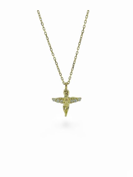 Minik Dua Meleği Altın Kolye  - fotoğraf 1