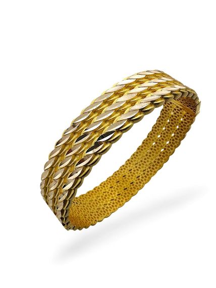 Трикратний золотий браслет з червоного золота 8 каратів, сертифікований, міжнародна якість, для всіх зап'ясть - фото 1