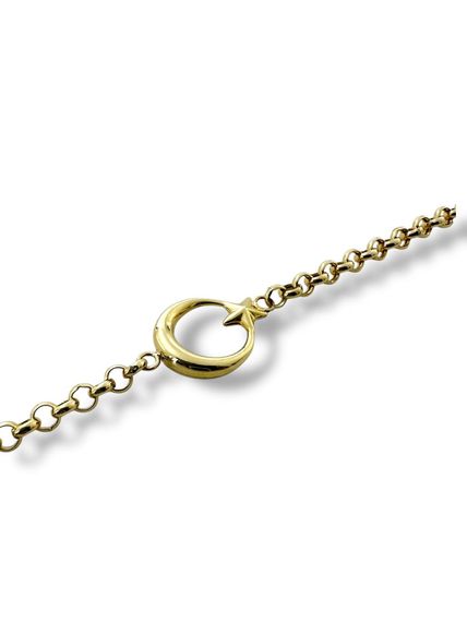 Ayyıldız Taşsız Günlük Doch Zincir Altın Bileklik - صورة 3