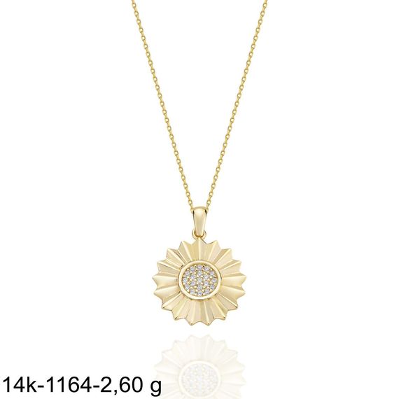 Güneş Çok Şık 14 Ayar Altın Kolye - fotoğraf 2