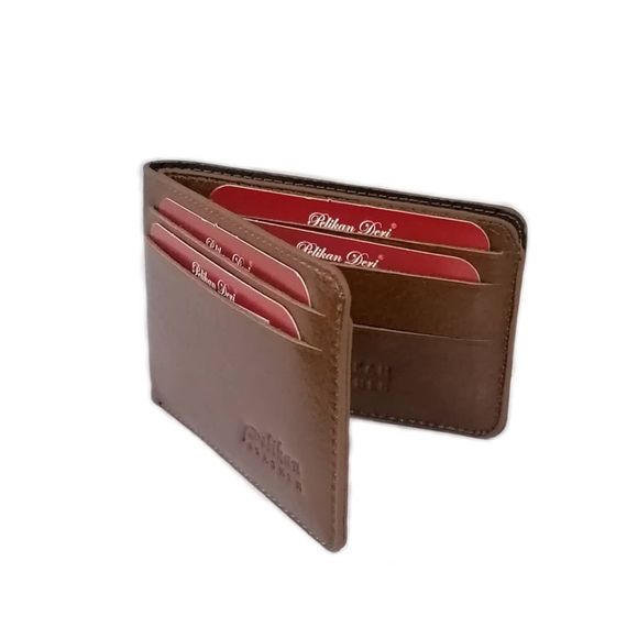 PEL-FL490 PELICAN LEATHER MINIMAL SIZE WALLET/CARD HOLDER (HAZELNUT)