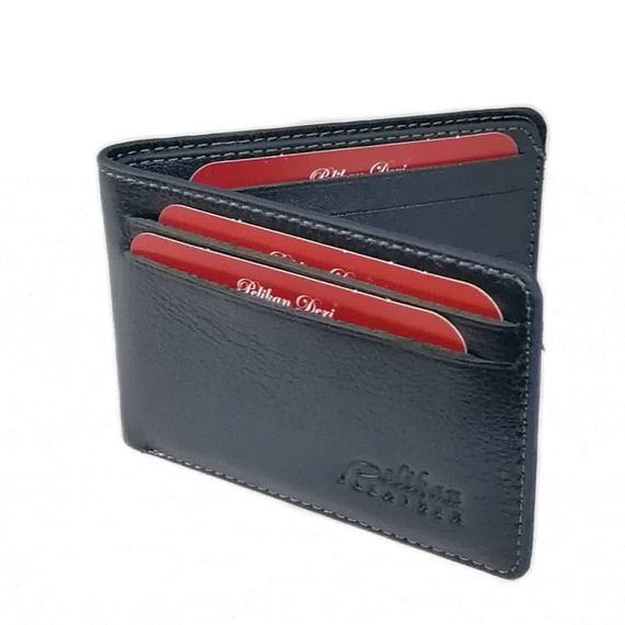 PEL-FL490 PELICAN LEATHER MINIMAL SIZE WALLET/CARD HOLDER (DARK BLUE)