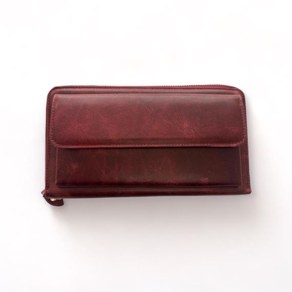 PEL-AT04G PELİKAN LEATHER PORTFOLIO WALLET (GREYZI CLARET RED) - photo 1