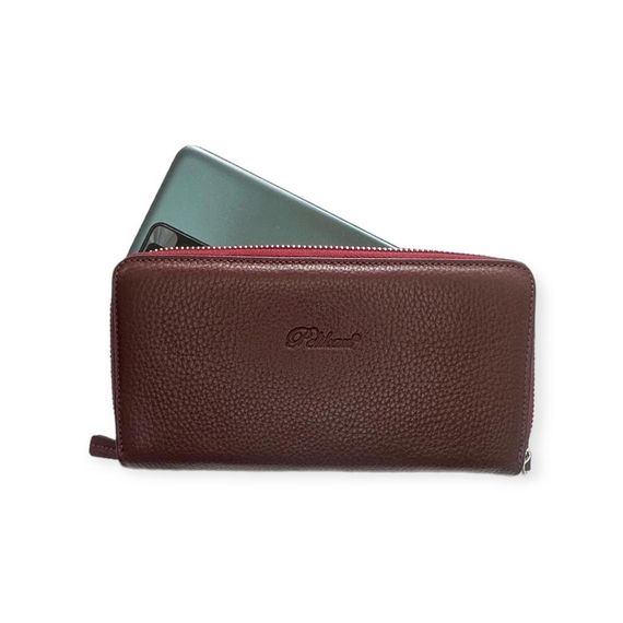 PEL-AT07 PELICAN LEATHER DOUBLE (DOUBLE) ZIPPER WALLET (UNİSEX-Burgundy) - photo 5