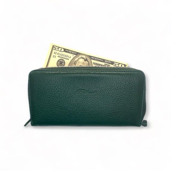 PEL-AT07 PELICAN LEATHER DOUBLE ZIPPER WALLET (UNİSEX-GREEN) - photo 5