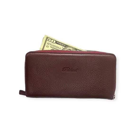 PEL-AT07 PELICAN LEATHER DOUBLE (DOUBLE) ZIPPER WALLET (UNİSEX-Burgundy) - photo 4