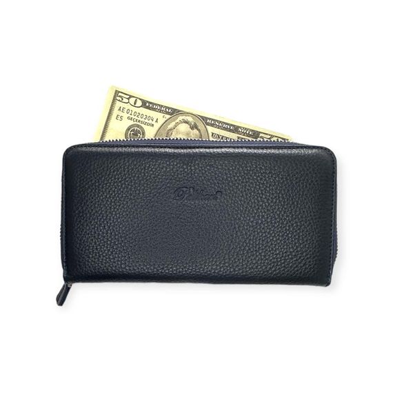 PEL-AT07 PELICAN LEATHER DOUBLE (DOUBLE) ZIPPER WALLET (UNİSEX-DARK BLUE) - photo 5