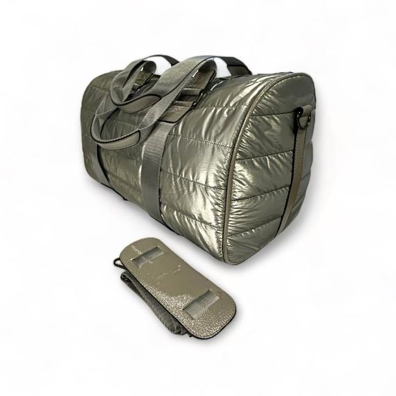 PEL-MS3502 PELICAN LEATHER PARACHUTE FABRIC HAND SUITCASE (SILVER) - photo 1