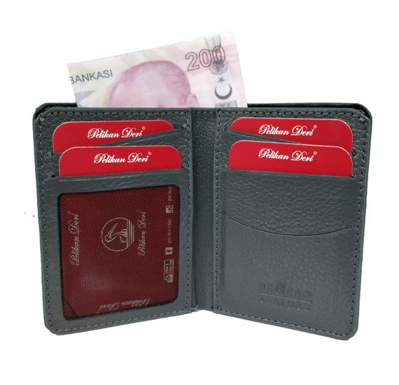 PEL-FL670 PELİKAN LEATHER MEN'S WALLET (GREY) - photo 3