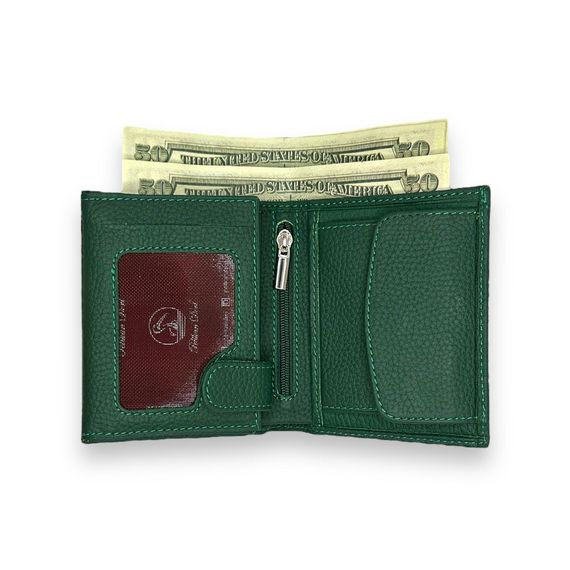 PEL-AT139 PELİKAN LEATHER MEN'S WALLET (GREEN) - photo 3