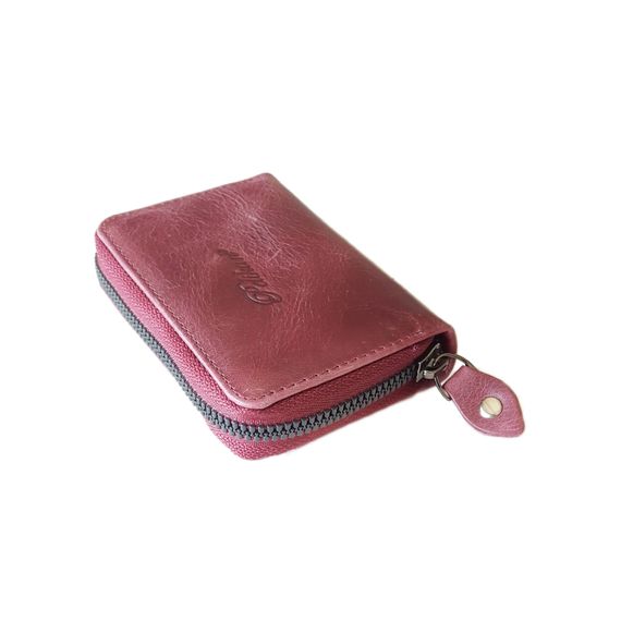 PEL-AT01G PELİKAN DERİ GREYZİ ACORDİON KARTLIK (BORDO) - photo 1