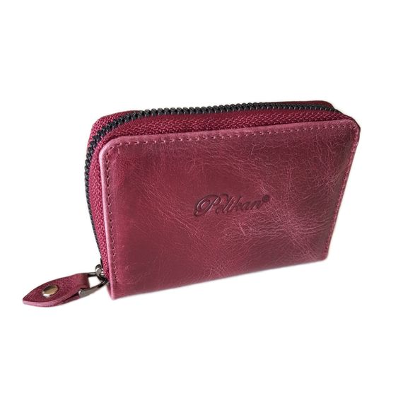 PEL-AT01G PELİKAN DERİ GREYZİ ACORDİON KARTLIK (BORDO) - photo 2