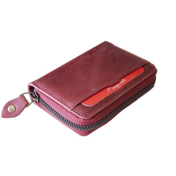 PEL-AT01G PELİKAN DERİ GREYZİ ACORDİON KARTLIK (BORDO) - photo 4