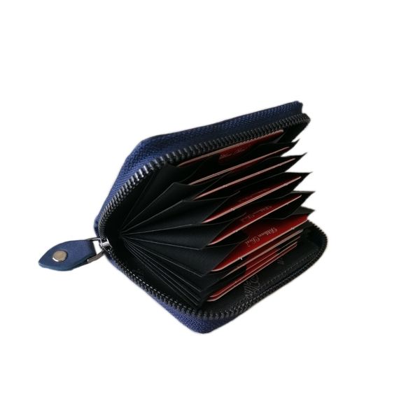 PEL-AT01G PELICAN LEATHER GRAY ACCORDION CARD HOLDER (DARK BLUE) - photo 5