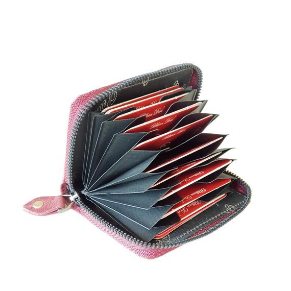 PEL-AT01G PELİKAN DERİ GREYZİ ACORDİON KARTLIK (BORDO) - photo 5