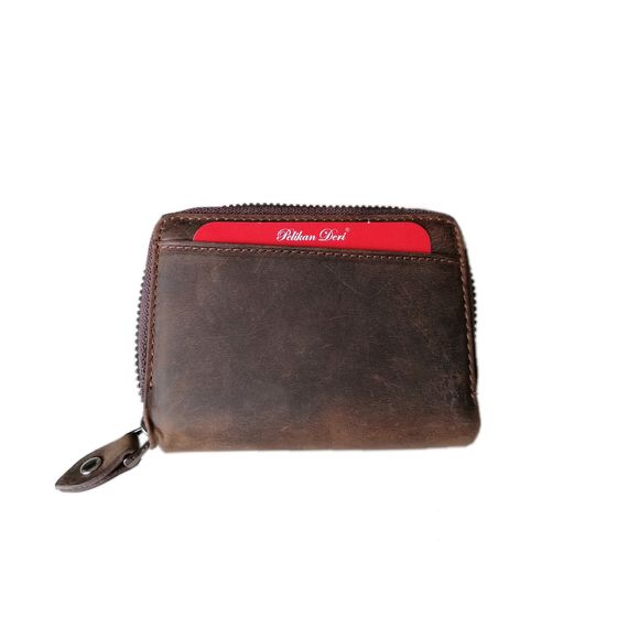 PEL-AT01-1G PELİKAN DERİ GREYZİ AKORDİON KARTLIK (BROWN) - photo 2