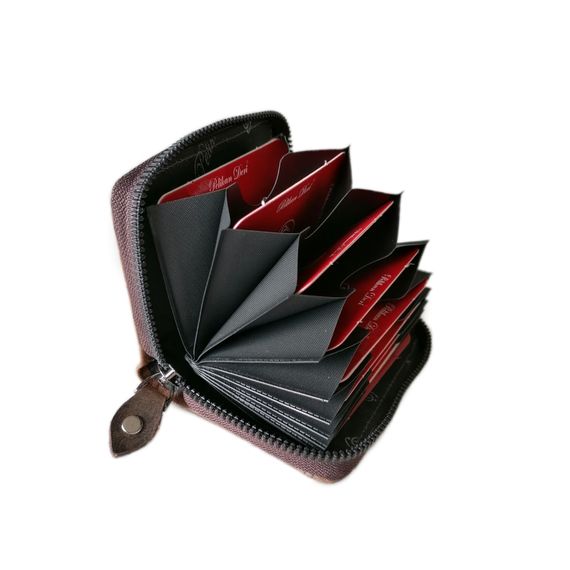 PEL-AT01-1G PELİKAN DERİ GREYZİ AKORDİON KARTLIK (BROWN) - photo 4