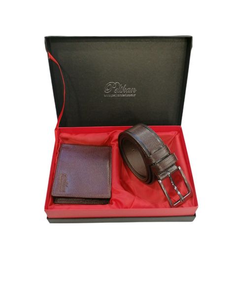 Двойной набор кожаных кошельков PELİKAN коричневого цвета - фото 2