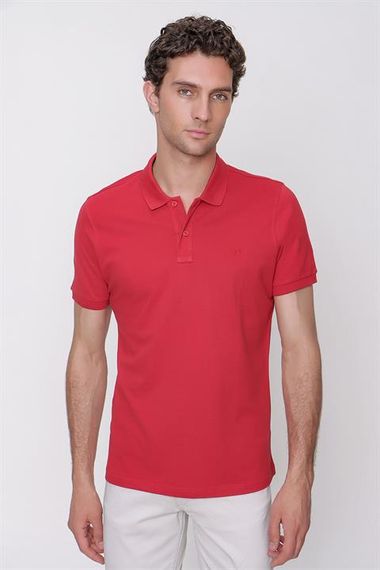 Мужская красная базовая футболка поло Morven с динамическим кроем - фото 1