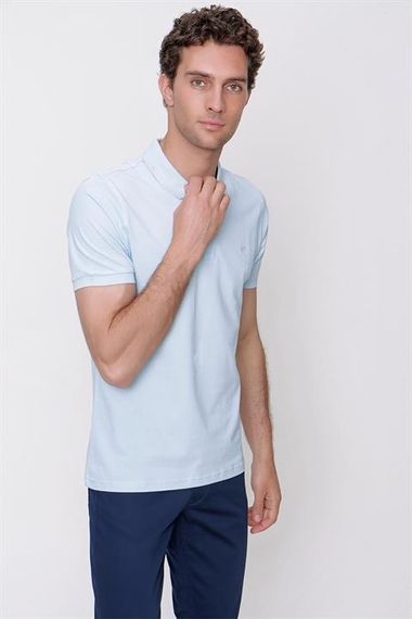 Мужская футболка поло Morven A. BLUE Basic с динамичным кроем - фото 4