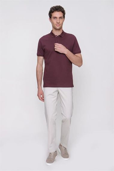 Мужская футболка поло с воротником поло сливового цвета с динамическим кроем Morven - фото 5
