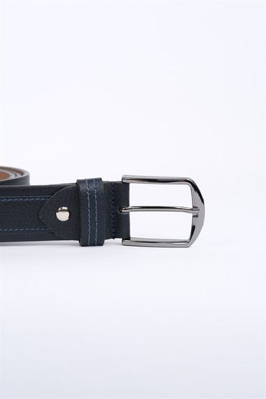  Morven Men's Navy Blue Casual Mid-Stitched Belt - photo 4