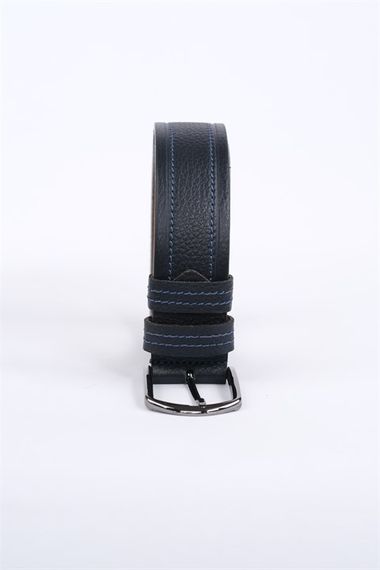  Morven Men's Navy Blue Casual Mid-Stitched Belt - photo 1