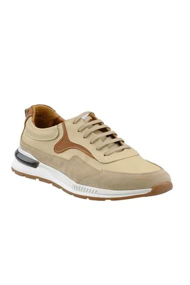 Morven Men's Beige Orange Leather Beige Suede Moldovan Sole Sports Shoes - photo 1