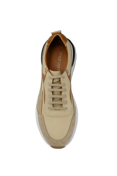 Morven Men's Beige Orange Leather Beige Suede Moldovan Sole Sports Shoes - photo 3