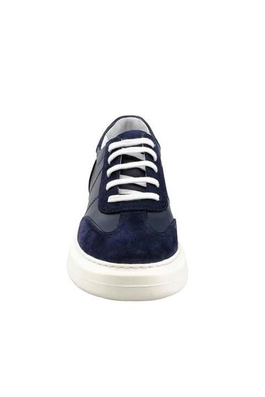 Morven Men's Navy Blue Navy Blue Suede Navy Blue Leather Garnish Inside White Sneakers - photo 2