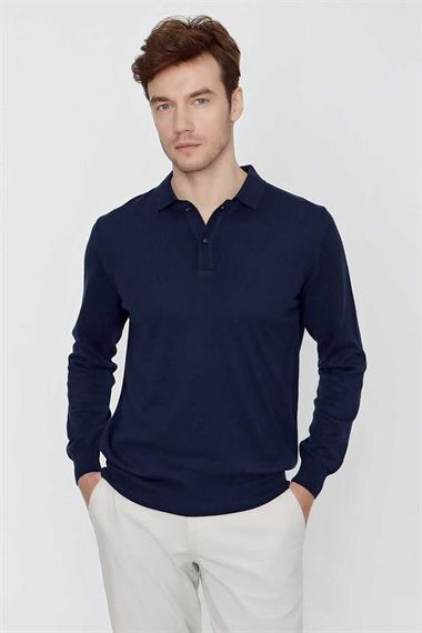 Basic Dynamic Fit Relaxed Cut Polo Neck Knitwear Sweater - photo 1