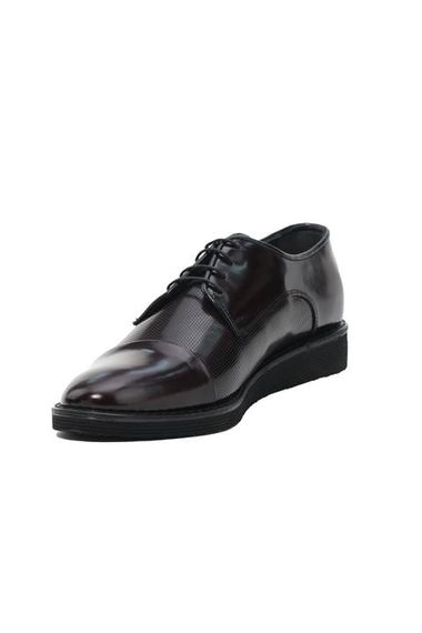 Morven Men's Burgundy Polyurethane Patent Leather Shoes - photo 2