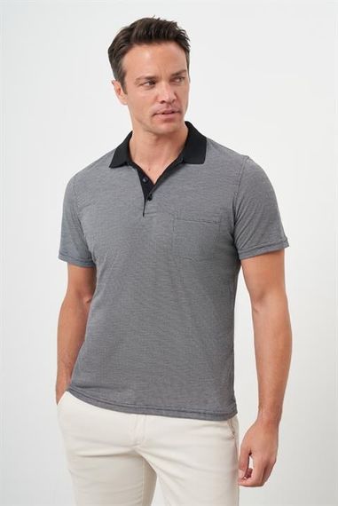 Morven Erkek Siyah Trend Cepli Polo Yaka T-Shirt - photo 1