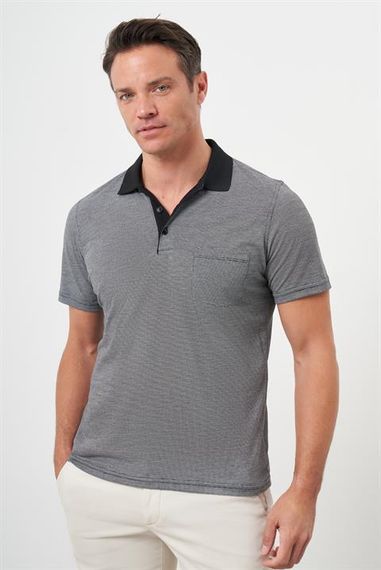 Morven Erkek Siyah Trend Cepli Polo Yaka T-Shirt - photo 3