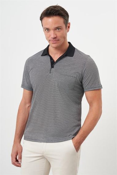 Morven Erkek Siyah Trend Cepli Polo Yaka T-Shirt - photo 2