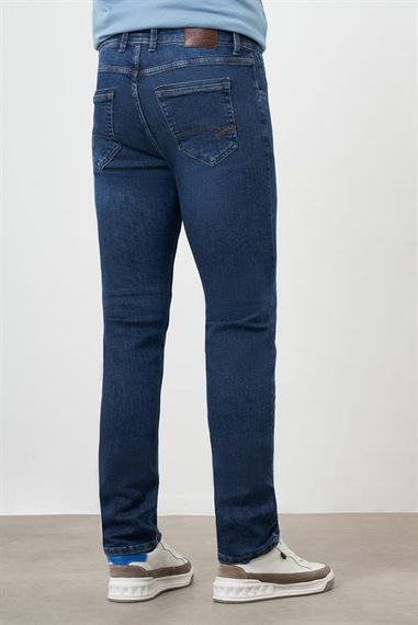 Morven Erkek Mavi Denim 5 Cep Dynamic Fit Jean Kot Pantolon - صورة 4