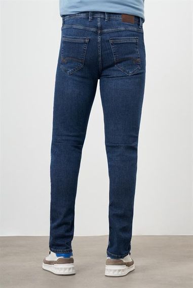 Morven Erkek Mavi Denim 5 Cep Dynamic Fit Jean Kot Pantolon - صورة 3