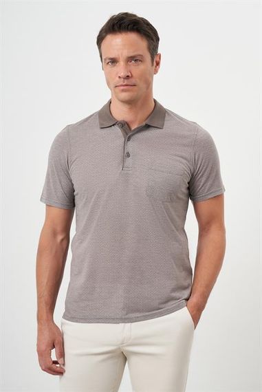 Morven Erkek Bej Trend Cepli Polo Yaka T-Shirt - photo 1