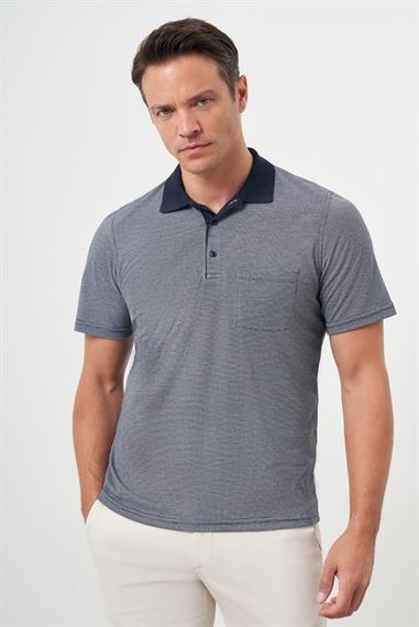 Morven Erkek Lacivert Trend Cepli Polo Yaka T-Shirt - photo 1