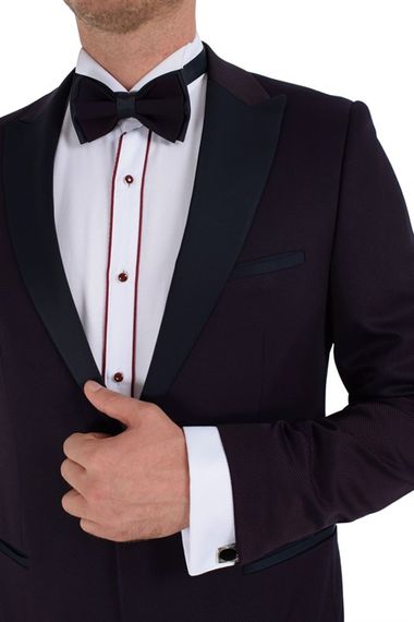  Morven Erkek A-Lacivert Broadway Slim Fit Damatlık Takım Elbise - fotoğraf 4