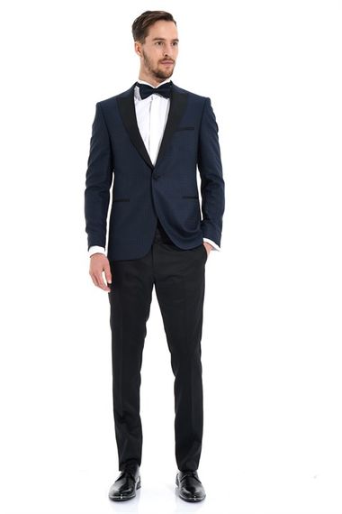  Morven Men's Sax Toul Slimfit Jacquard Tuxedo - photo 1