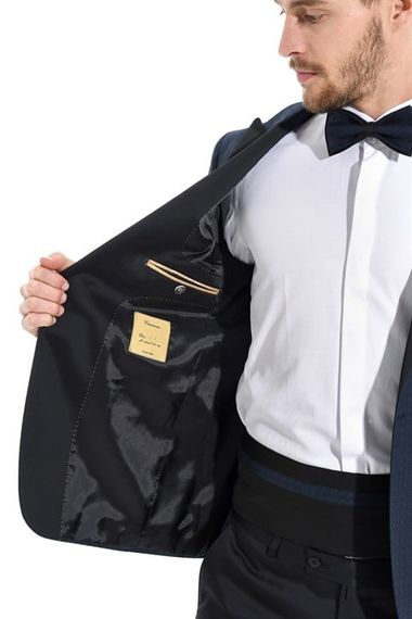  Morven Men's Sax Toul Slimfit Jacquard Tuxedo - photo 5