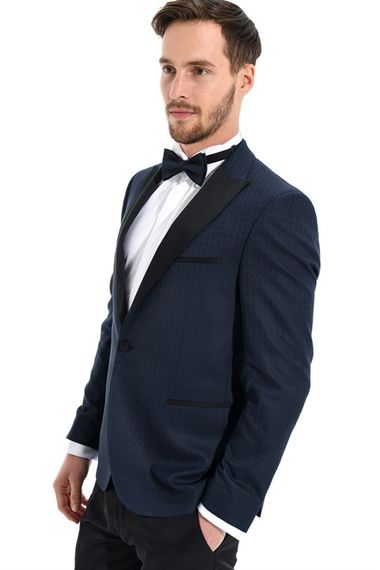  Morven Men's Sax Toul Slimfit Jacquard Tuxedo - photo 2