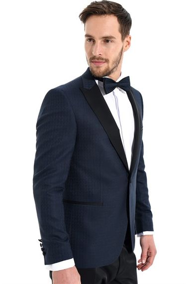  Morven Men's Sax Toul Slimfit Jacquard Tuxedo - photo 3