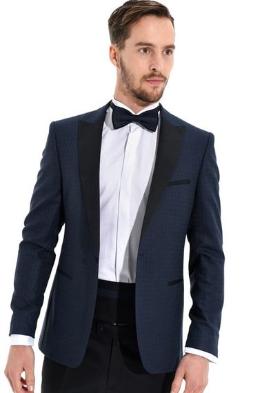  Morven Men's Sax Toul Slimfit Jacquard Tuxedo - photo 4